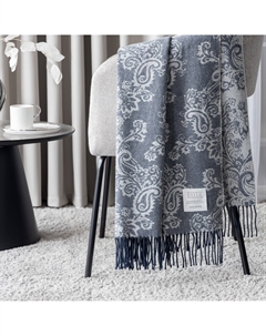 Плед Филомена серый/синий 140х200+10х2 см Estia