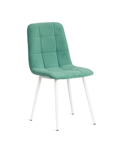 Стул бирюзово-зеленый с белым велюр, металл 45х54х90 см Tc