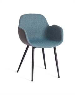 Кресло бирюзовое с черным металл, экокожа, ткань 55х58х81 см Tc