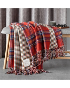 Плед Вильям 150х200 см терракотовый/синий/оливковый Estia