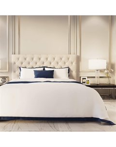 Комплект постельного белья Флер №10 белый с синим Евро Sofi de marko