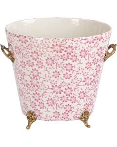 Кашпо с ручками 22х16х19 см розовое Гласар