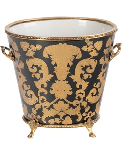 Кашпо с ручками 22х16х19 см черное Гласар