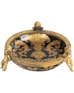 Блюдо на ангелах 14х13х6 см черное Гласар