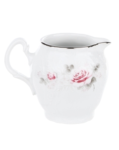 Молочник высокий 180 мл 1794 декор Бледные розы, отводка платина Thun