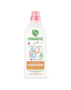 Кондиционер-ополаскиватель для белья Миндальное молочко гипоаллергенный, 1 л, 33 стирки Synergetic