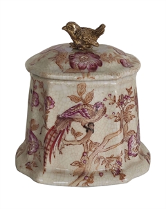 Шкатулка с бронзовой птичкой и узором 10x9x10 см Гласар