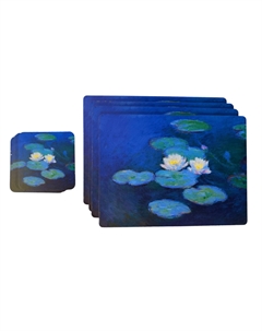 Набор подставок белые кувшинки 4 шт + костер 4 шт Genlex