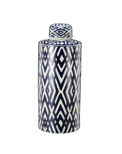 Ваза фарфоровая с крышкой в классическом китайском стиле 18x18x46см Гласар