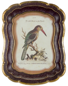 Панно птица на ветке с красным клювом, 24x18x2 см Гласар