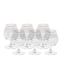 Набор бокалов Sylvia Панто, затирка золото, отводка золото 400 мл 6 шт Crystalite bohemia