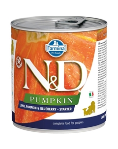 N&D Pumpkin Puppy влажный беззерновой корм для щенков с тыквой, ягненком и черникой - 285 г (6 шт в уп) Farmina