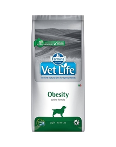 Сухой корм Vet Life Natural Diet Dog Obesity для собак при сахарном диабете - 2 кг Farmina