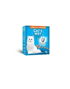 Box White Cat Litter With Active Carbon наполнитель комкующийся для кошачьего туалета без запаха с углем - 6 л ( коробка) Cats way