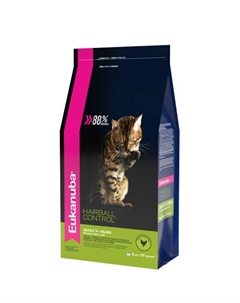 Adult Hairball Control сухой корм для кошек для вывода шерсти, с птицей Eukanuba