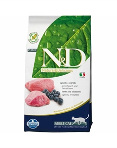Сухой корм N&D Cat Lamb & Blueberry Adult для взрослых котов и кошек с ягненком и черникой - 1,5 кг Farmina