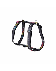 Шлейка для собаки классическая, SJ03CL, черный/разноцветные кости 46 - 52 см, 16 мм Rogz