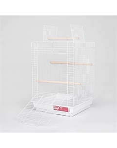Клетка для птиц, 40х40х58 см, белая Petmax