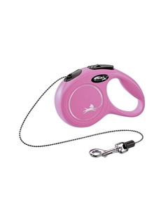 Рулетка для собак New Classic, XS, до 8 кг, трос 3 м, розовый Flexi