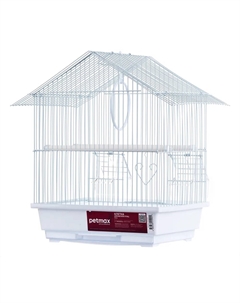 Клетка для мелких птиц, 30x23x39 см, белая Petmax
