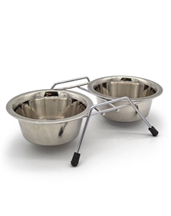 Миски металлические на подставке для собак, 2 шт. по 370 мл Petmax