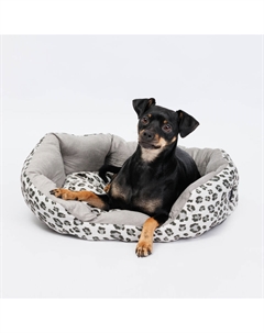 Лежак для собак и кошек Леопард, 60х50х12 см, серый Petmax