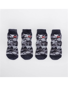 Носки удлиненные для собак, L, серый камуфляж Rungo