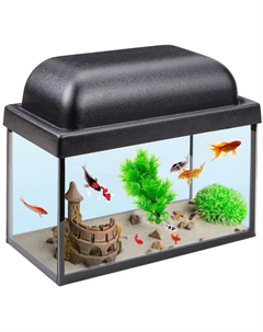Аквариум (25x13x17,4 см) прямоугольный с крышкой, 5 л Голд фиш