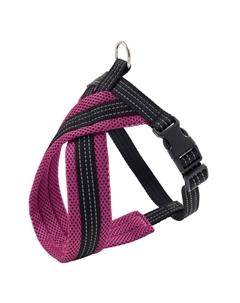 Шлейка нейлоновая Х-образная с мягкой подкладкой для собак, объем шеи 50 см, объем груди 60-70 см, ширина 25 мм, фиолетовая Каскад