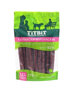 Лакомство Колбаски Миланские для собак, 370 гр. Titbit