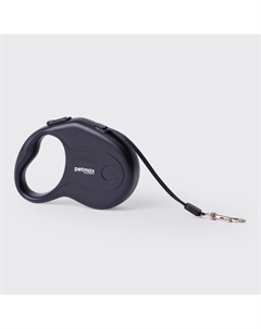 Рулетка для собак, M, до 20 кг, ремень 5 м, черная Petmax