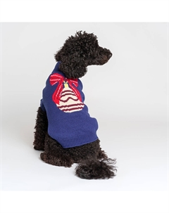 Свитер для кошек и собак Елочный шар, L, синий Petmax