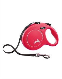 Рулетка для собак New Classic, L, до 50 кг, ремень 8 м, красный Flexi