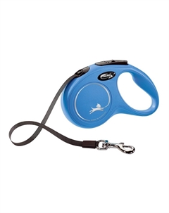 Рулетка для собак New Classic, S, до 15 кг, трос 5 м, синий Flexi
