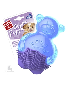 Игрушка с пищалкой для собак Мишка Suppa Puppa, 9 см, синий Gigwi
