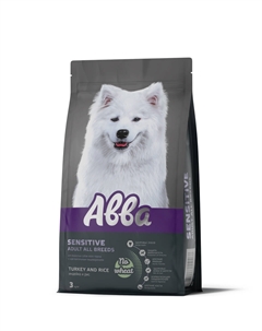 Sensitive Adult All Breeds Сухой корм для собак с чувствительным пищеварением, c индейкой и рисом, 3 кг Avva