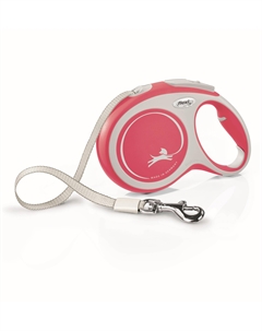 Рулетка для собак New Comfort, L, до 50 кг, ремень 8 м, красно-белая Flexi