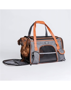 Сумка-переноска для собак и кошек, 49х27х29 см, серо-оранжевая Rurri