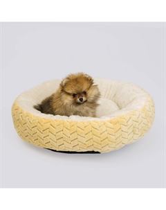 Лежак круглый для кошек и собак мелких и средних пород, 55х18 см, бежевый Rurri