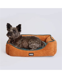 Лежак с кантом для кошек и собак мелких пород, 60х50 см, оранжево-зеленый Rurri