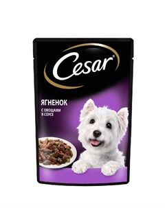 Влажный корм (пауч) для собак, ягненок с овощами, 85 гр. Cesar