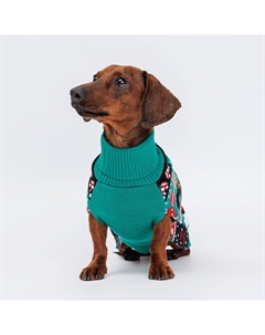 Свитер новогодний для кошек и собак, M, зелено-красный Rurri