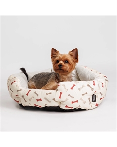 Лежак для собак и кошек Косточки, 60х50 см, бежевый Petmax