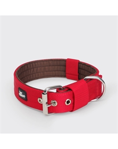 Ошейник нейлоновый для собак Soft Classic, обхват шеи 60,5 см, ширина 3,8 см, красно-коричневый Rungo
