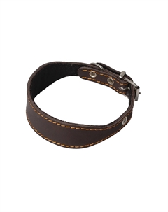 Ошейник кожаный для собак, обхват шеи 32-41 см, ширина 3 см, коричневый Каскад