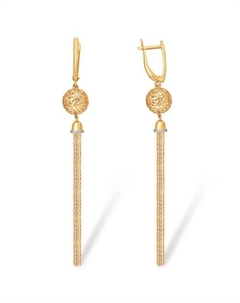 Подвесные серьги из красного золота с фианитами Efremof