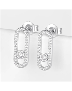 Серебряные серьги гвоздики с фианитами Talant