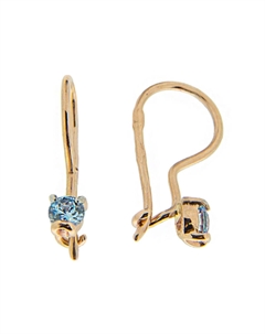 Серьги детские с фианитами из красного золота Efremof