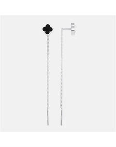 Серебряные серьги протяжки с ониксами Talant