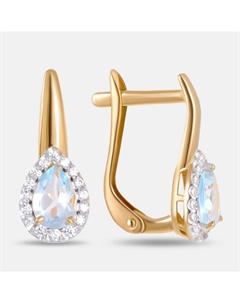 Золотые серьги с топазами и фианитами Efremof